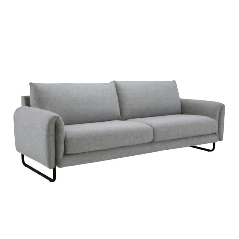SOFA 2,5 CUERPOS - TELA TRAMADA GRIS CLARO - METAL GRAFITO SOFA 2,5 CUERPOS - TELA TRAMADA GRIS CLARO - METAL GRAFITO