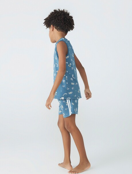 PIJAMA INFANTIL CON ESTAMPADO AZUL