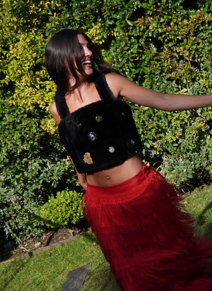 Long Multitachas Útil Top - Negro 