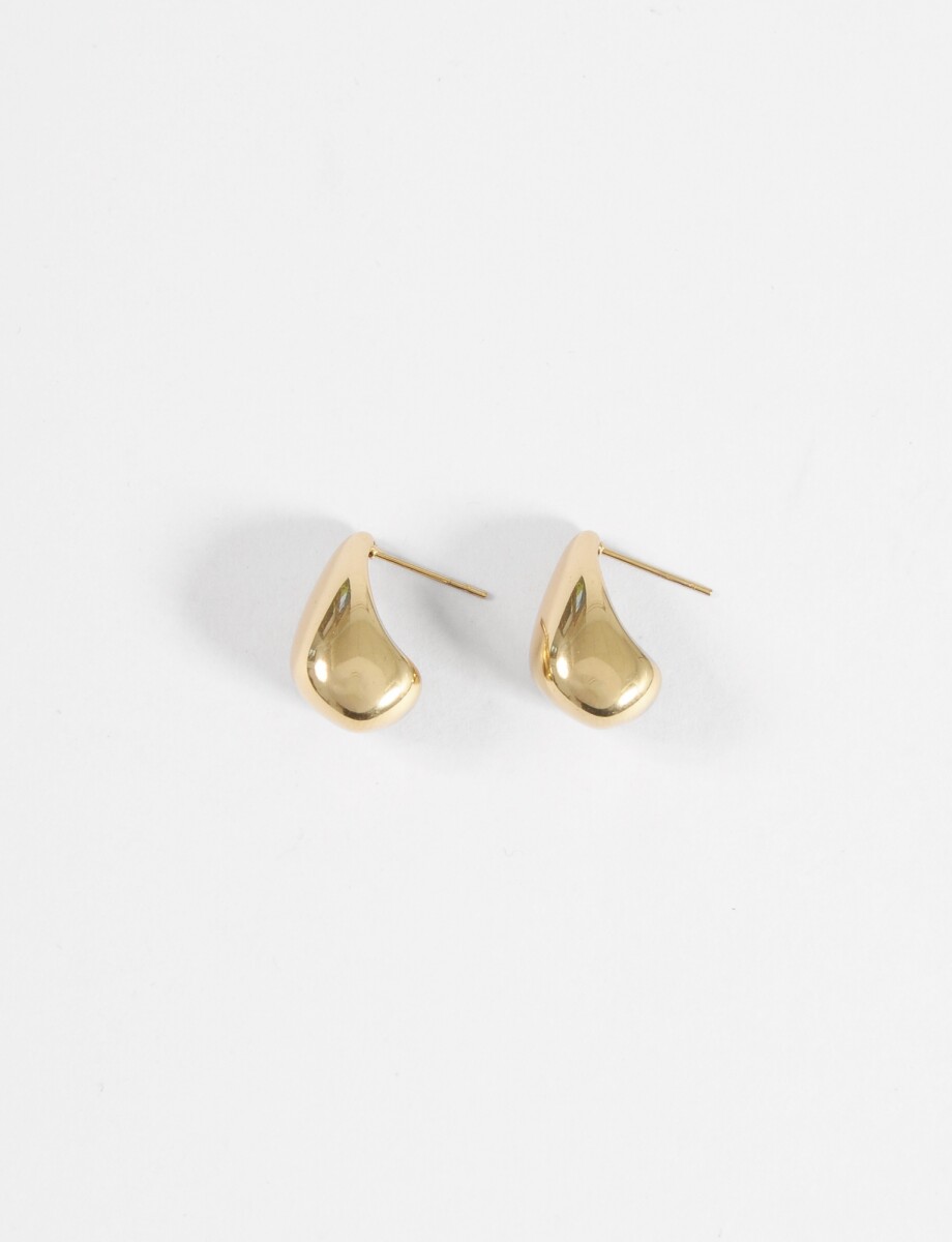 Caravanas acero drop gruesos - dorado 