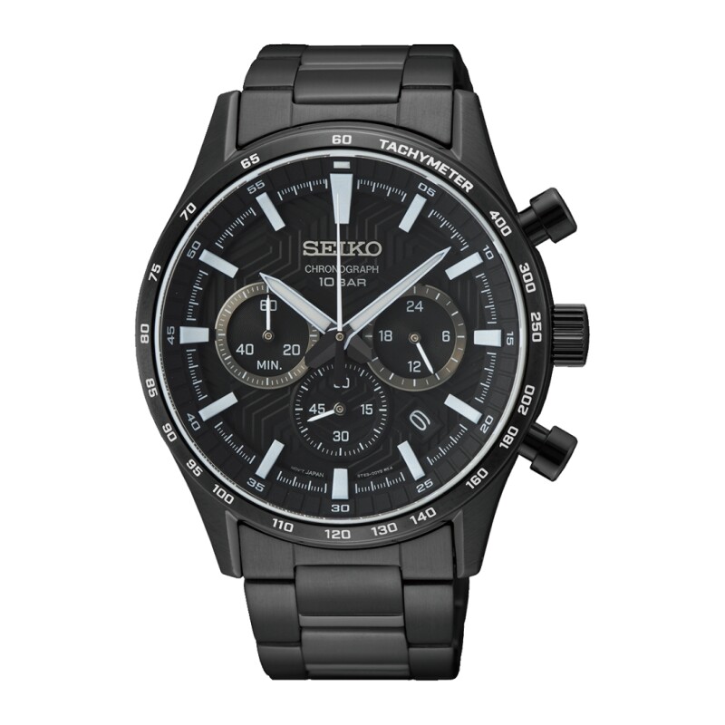 Reloj Seiko SSB415P1 para hombre con correa de acero Negro