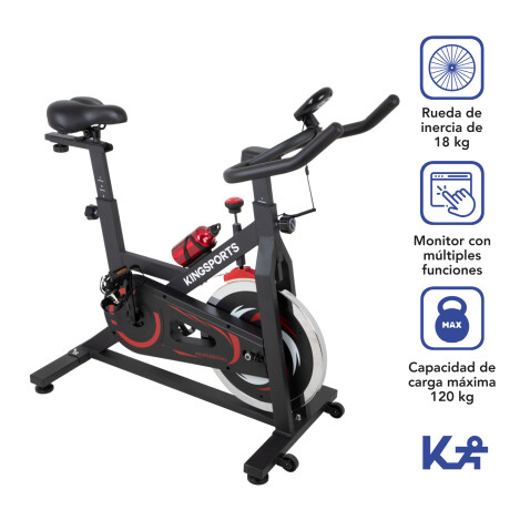 Bicicleta Fija Estática 18 kg para Spinning Cardio Fitness Bicicleta Fija Estática 18 kg para Spinning Cardio Fitness