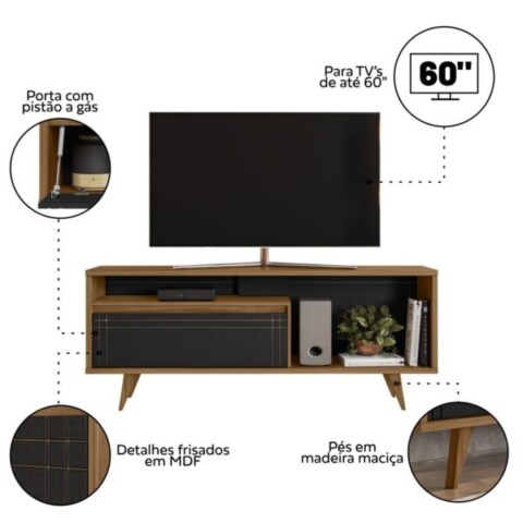 Rack Con Patas NT1315 Novatel Freijo Negro Rack Con Patas NT1315 Novatel Freijo Negro