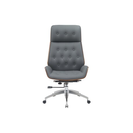 ASIENTO GERENCIAL ALTO MADERA-Y-PU GRIS CONFORT