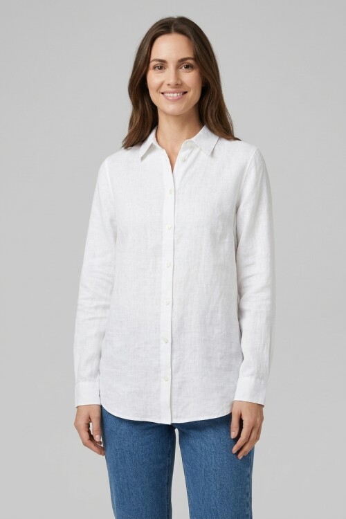 Camisa m/l liviana BLANCO