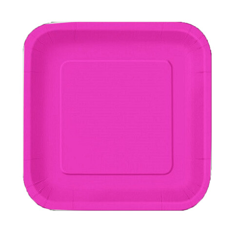 Plato Chico Cotillón Pack x8 Colores Pastel ROSA FLUO