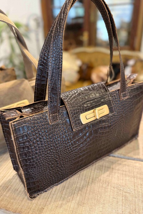 Tote Bag Baguette Croco Chocolate