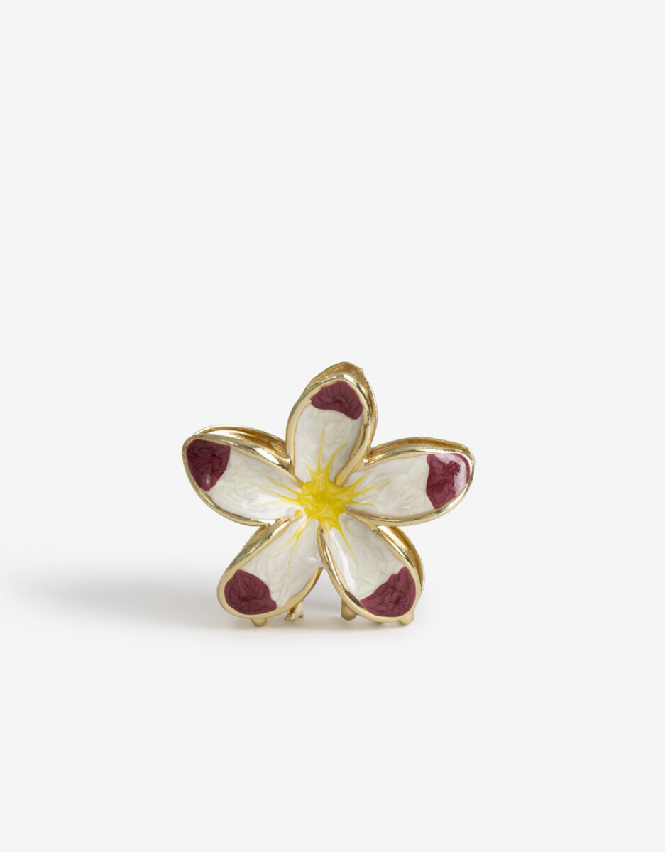 Broche Metálico Flor Hawaiana 
