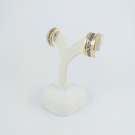 Caravanas de plata 925 con detalles de doublé en oro 18Ktes. Caravanas de plata 925 con detalles de doublé en oro 18Ktes.