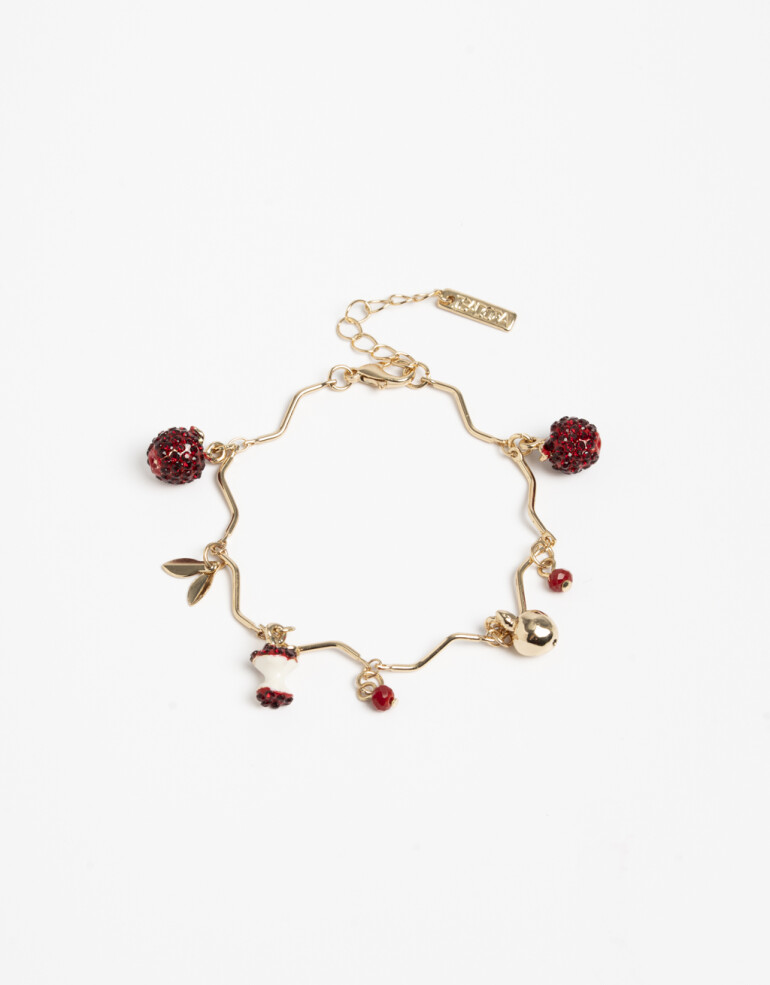 Pulseras Flexibles Color Pulsera Flexible Multidijes Frutas - Rojo Medio