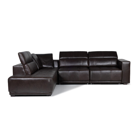 Rinconera Seúl - Cuero Básico - Chaise izquierdo Café - (Preventa)