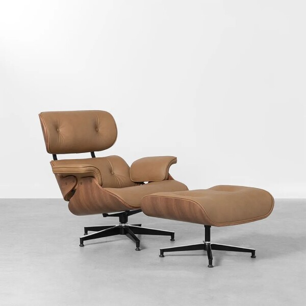 BUTACA CUERO - CHARLES EAMES - C/APOYA PIES - CUERO COLOR CASTAÑO BUTACA CUERO - CHARLES EAMES - C/APOYA PIES - CUERO COLOR CASTAÑO