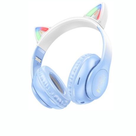 HOCO W42 HEADPHONES CAT CON OREJAS P/NIÑOS BT Auriculares Infantiles Inalámbricos HOCO W42 BT Con Orejas - Crystal Blue