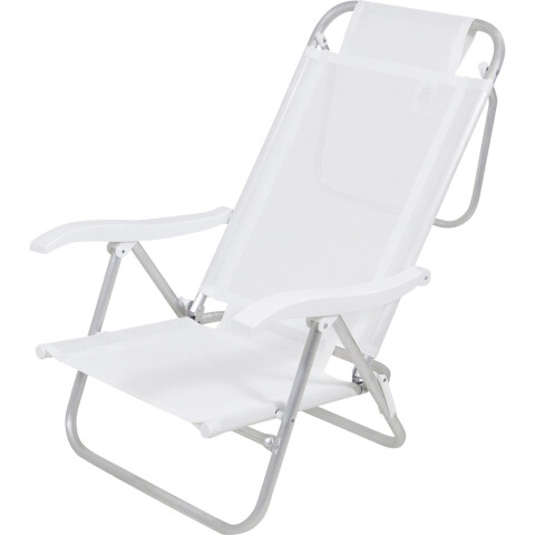 Silla Plegable de Aluminio 6 Posición BLANCO