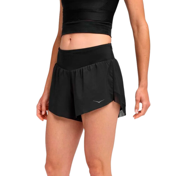 Hoka Short Glide 4'' Short Mujer - Negro Negro-Negro