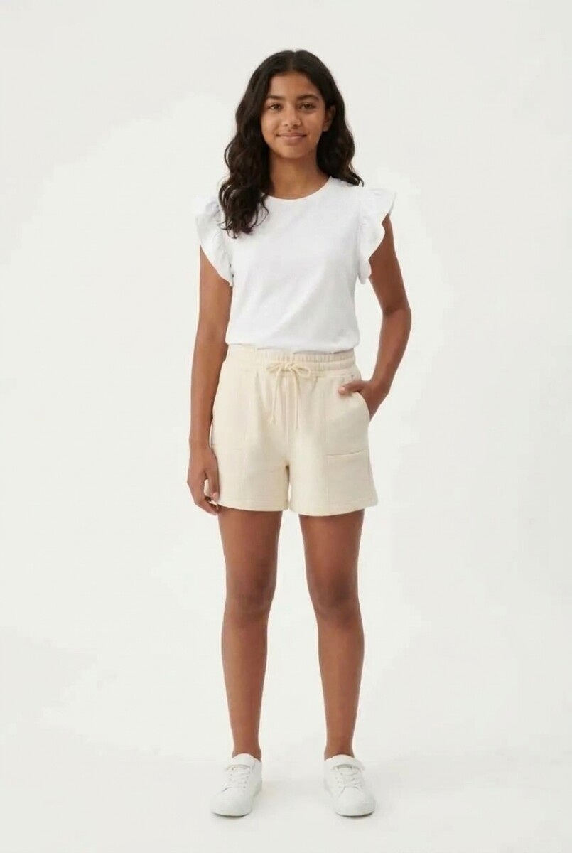 Short en terry con bolsillos - Crudo 