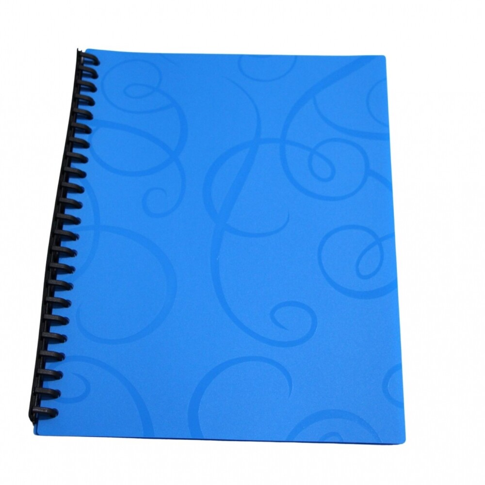 CARPETA TAMAÑO A4 CON 20 FUNDAS Y RULO COLOR CELESTE