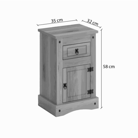 Mesa de luz 1 Cajon 1 puerta Linea Mexicana Ecommerce Natural