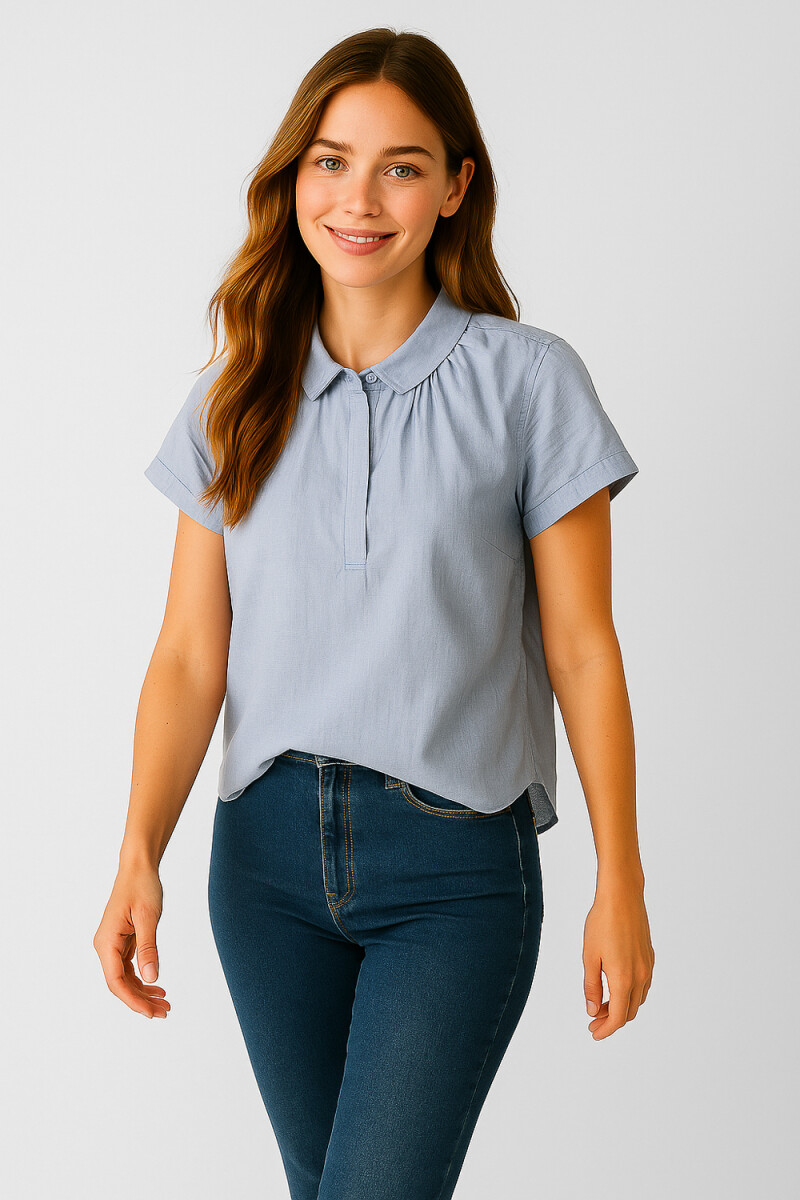 Blusa Miela - Celeste Claro 