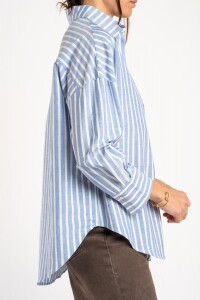 Camisa Rayada Azul
