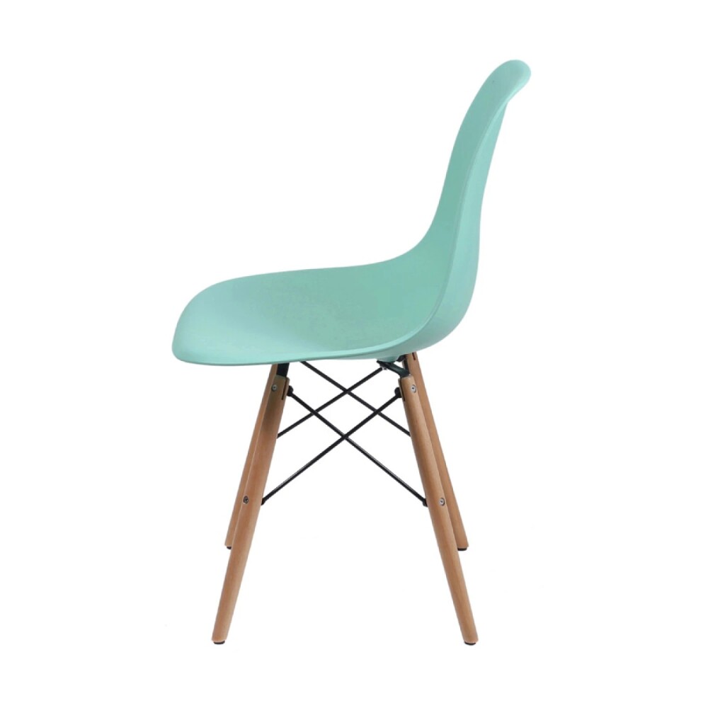 Silla Eames DKR - Base En Madera Turquesa