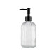 Dispensador de jabón de vidrio con base redonda 400ml TRANSPARENTE