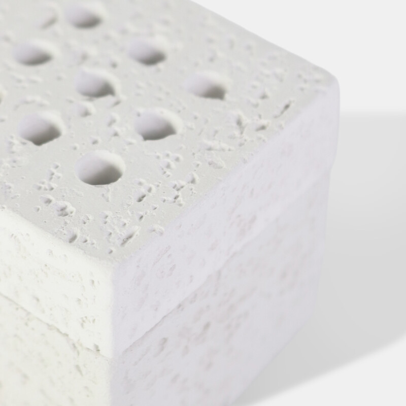 QUEMADOR BLANCO CUAD P/INCIENSO 3Pzas 7X6.5CM Unica