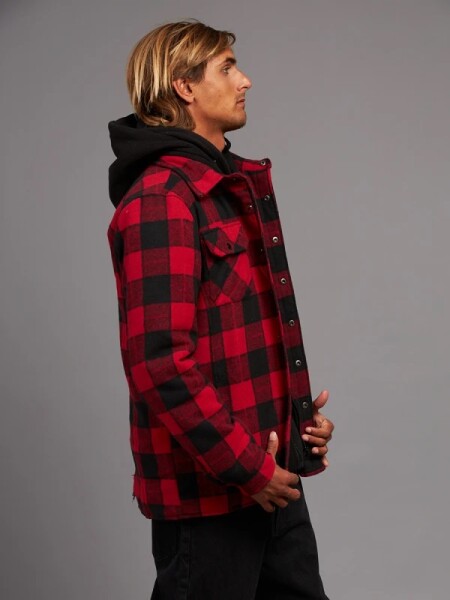 CAMISA RUSTY LACAZE ROJO NEGRO