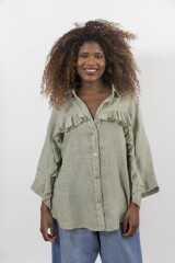 CAMISA LINO VOLADOS ALBA VERDE