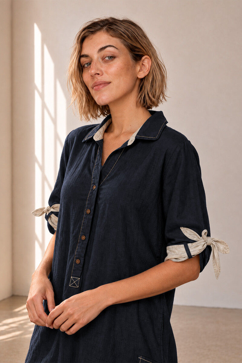 VESTIDO LINO POLO AZUL