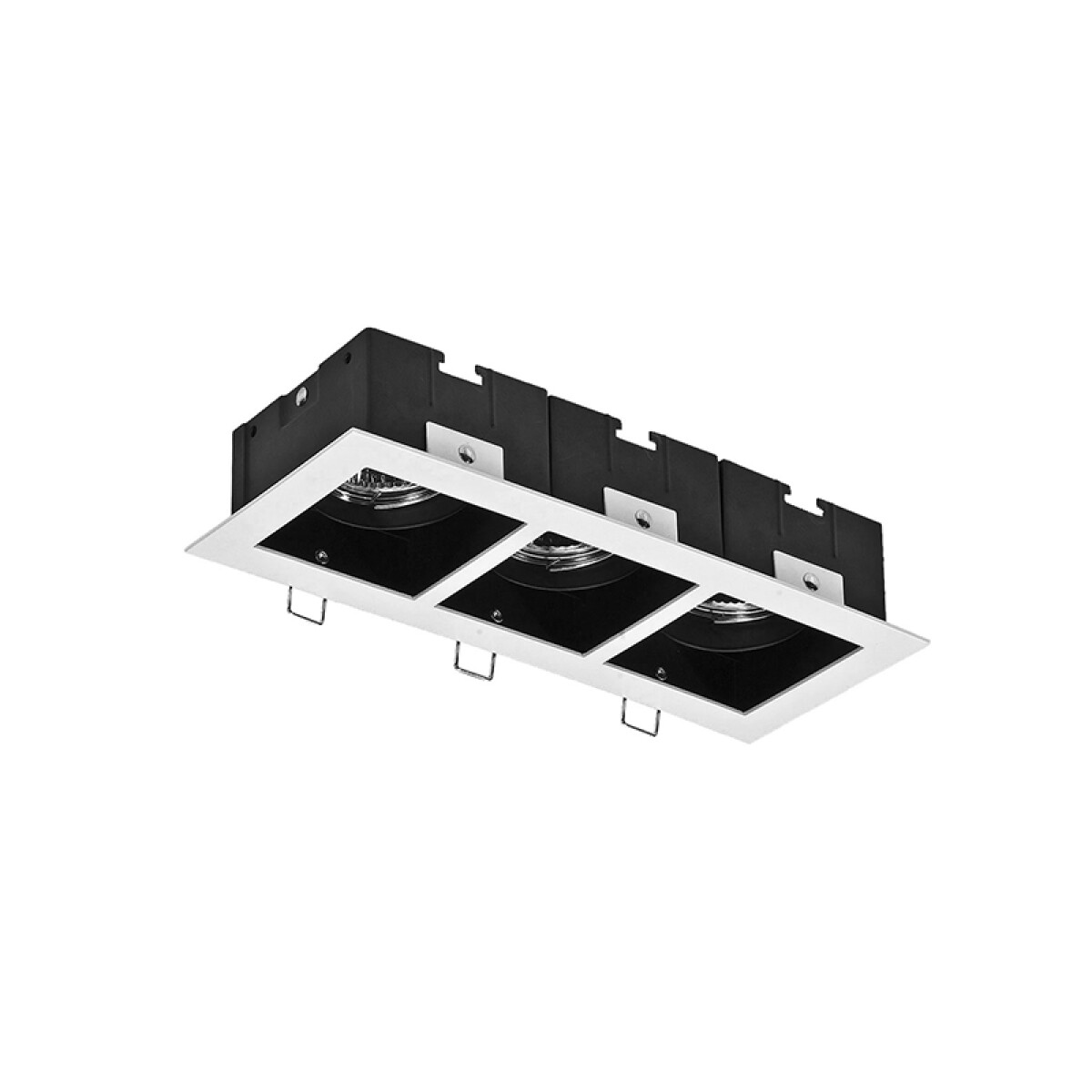 Luminaria embutir rectangular 3xGU10 blanco negro - IX9304 