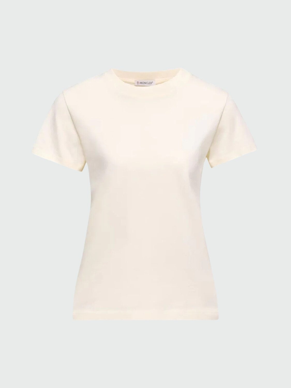 MONCLER - Remera de Algodón con Logo Blanco