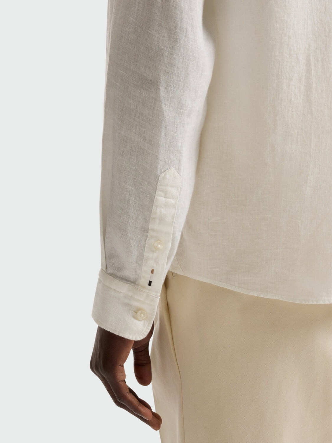 BOSS - Camisa Slim- Fit Lino Blanco