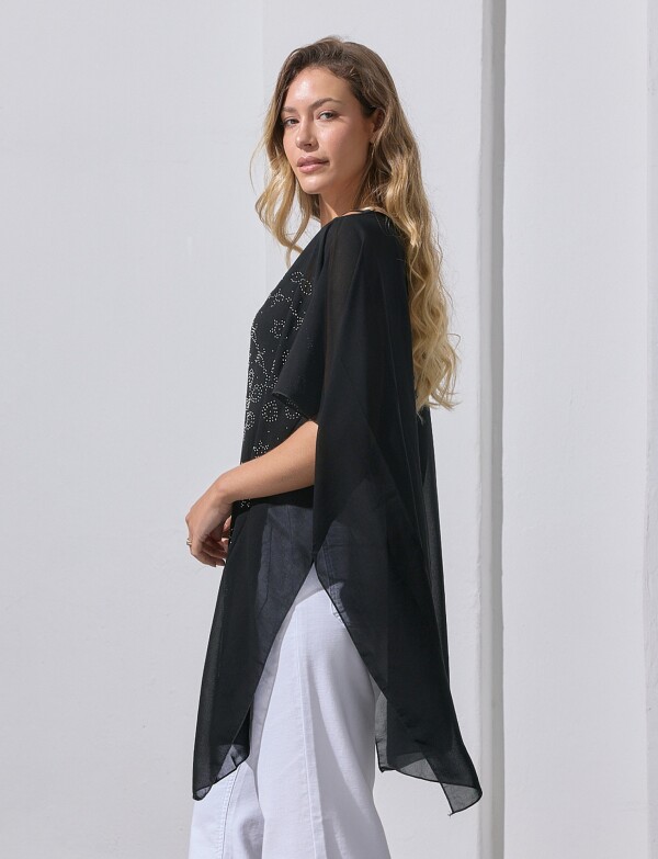 Poncho Noche NEGRO/PLATEADO
