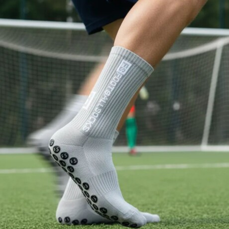 Par de Medias Deportivas Antideslizantes para Fútbol FS Grises