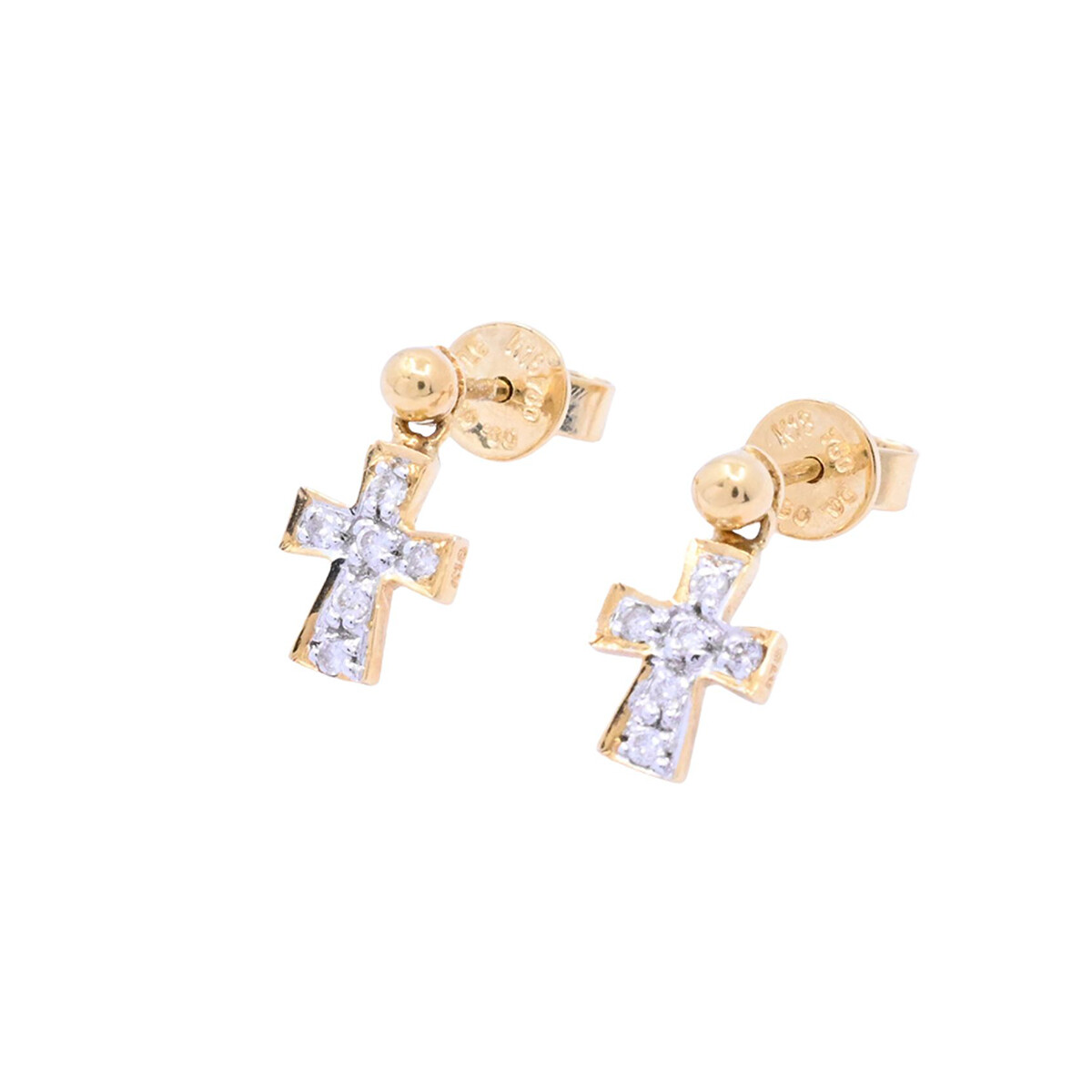 Caravanas oro 18k y brillantes 