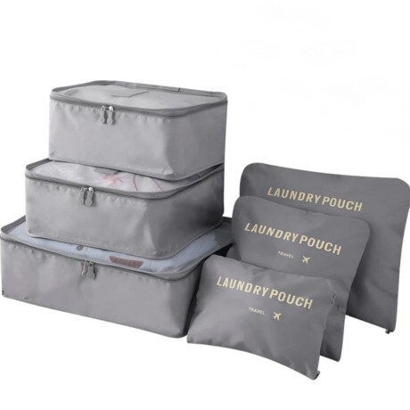 Set de 6 Organizadores de Valija Equipaje para Viaje Gris