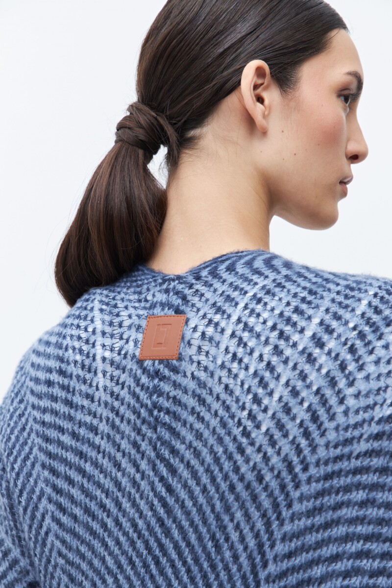 Ruana con bolsillos azul marino