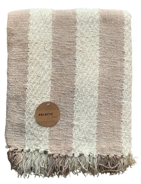 MANTA TEJIDA POLIESTER 125X150CM RAYAS BEIGE MANTA TEJIDA POLIESTER 125X150CM RAYAS BEIGE