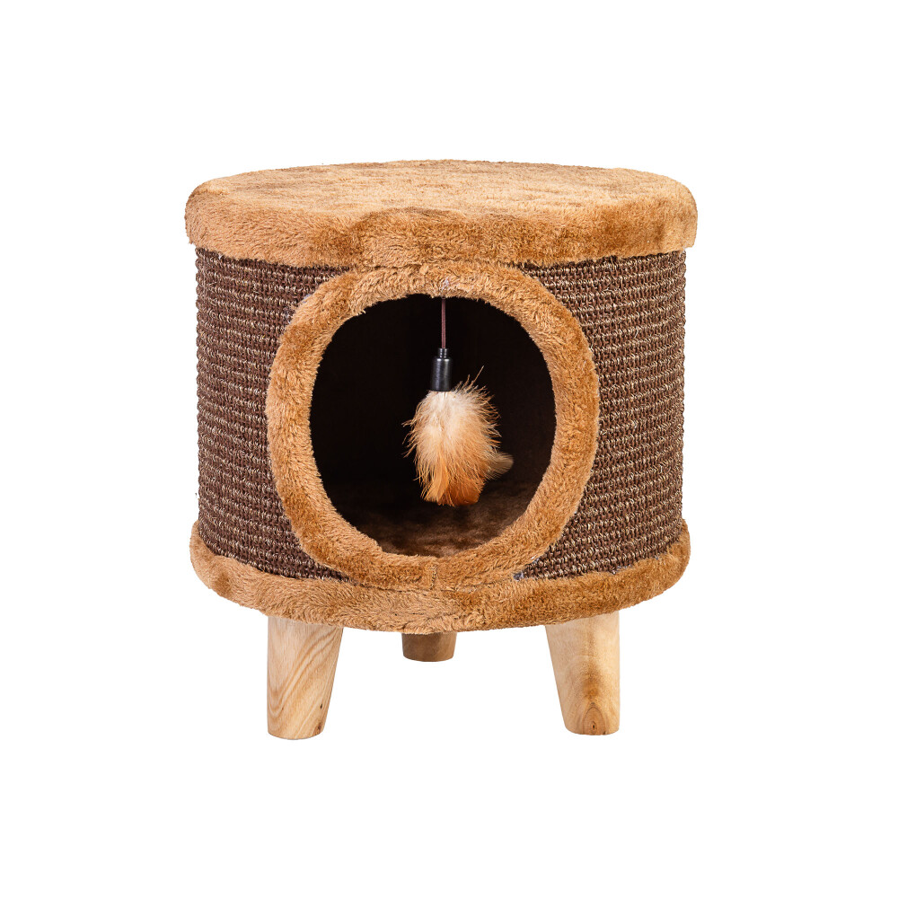 BANCO CAMA PARA GATOS MULTICOLOR MADERA Y POLIESTER NS 36181