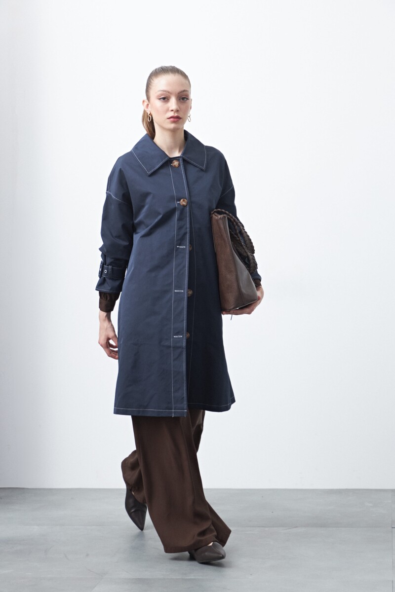 TRENCH TESSA Azul Marino