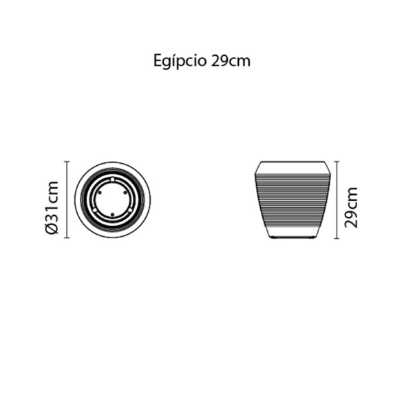 Maceta "EGIPCIO" Ø31 x 29cm. símil cemento -TRAMONTINA TD0223