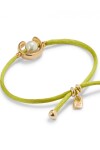 PULSERA DE HILO LIMA CON PERLA SHELL FORNITURA BAÑADA EN ORO 18K. Pulsera