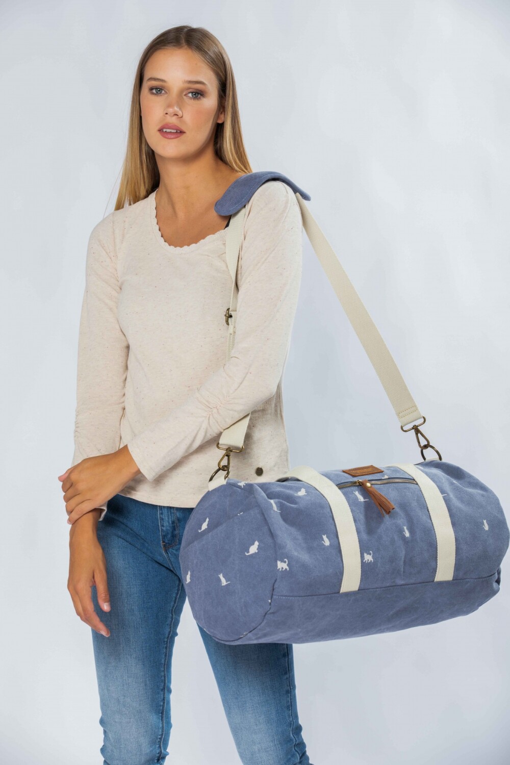 Bolso Canvas estampado Denim