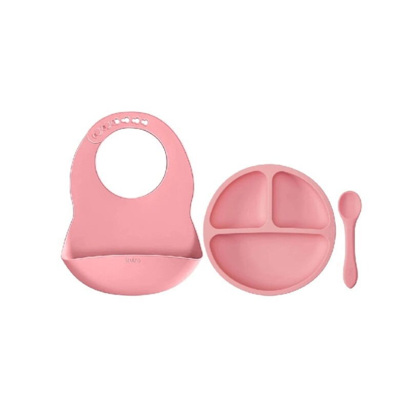 Set De Alimentacion Buba 3 Piezas Rosa Set De Alimentacion Buba 3 Piezas Rosa