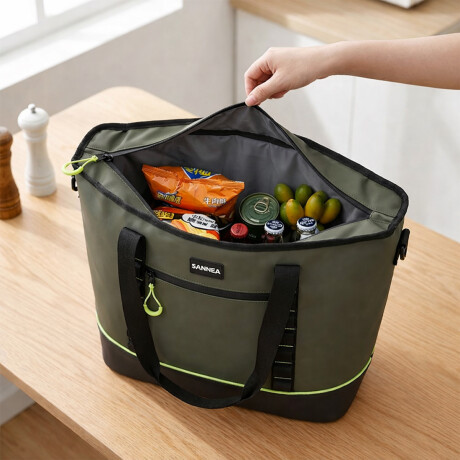 Conservadora térmica 28L con asa y correa ajustable 51x24x34cm Verde