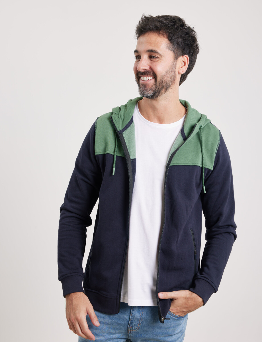 470917 CARDIGAN HARRY Verde Claro Melange / Azul Oscuro