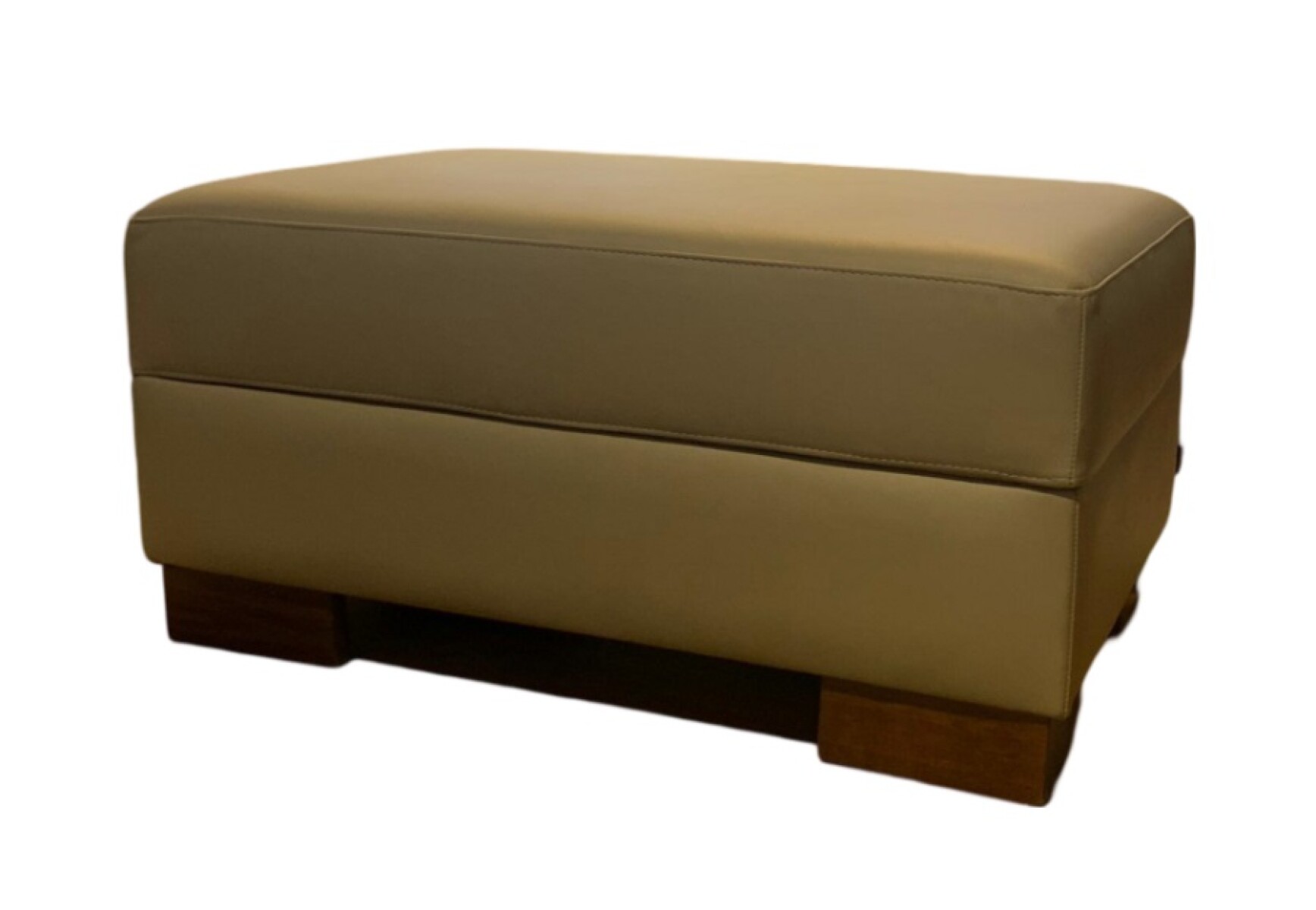 PUFF DOMINI OTTOMAN - 100% CUERO - AVELLANA 