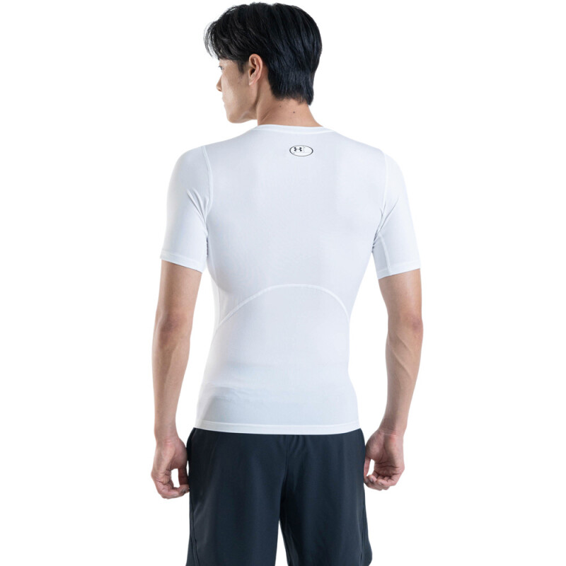 UA HG Armour Comp SS-WHT WHT-100