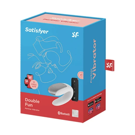 Satisfyer Double Fun Partner Vibrador Bluetooth Blanco